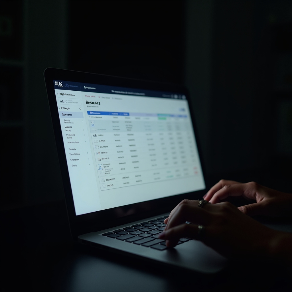 Pantalla de notebook mostrando un panel de facturación electrónica conectado con AFIP